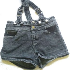 Bongo - Girls Indigo rinse suspender shorts - 12